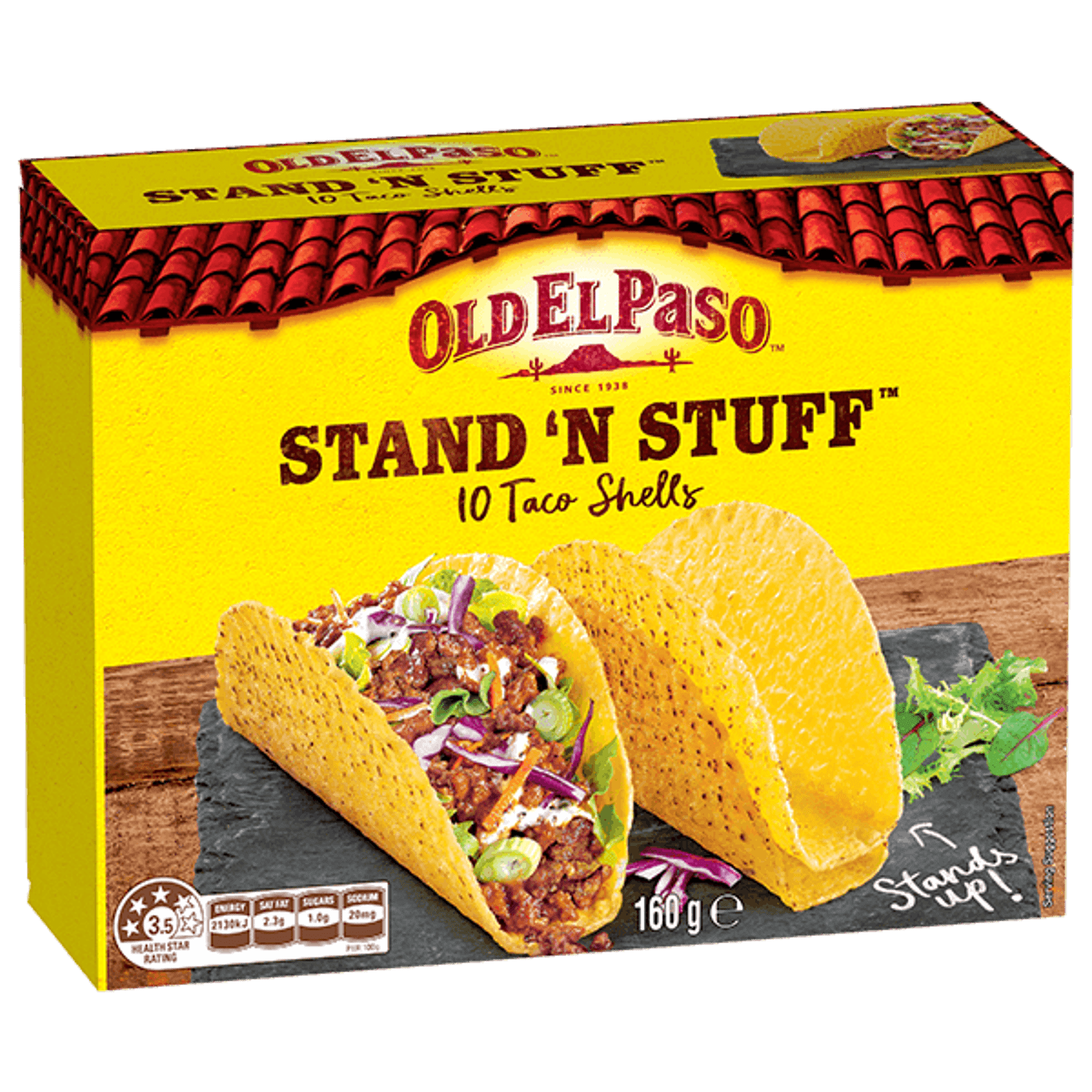 a pack of Old El Paso's stand n stuff 10 taco shells (190g)